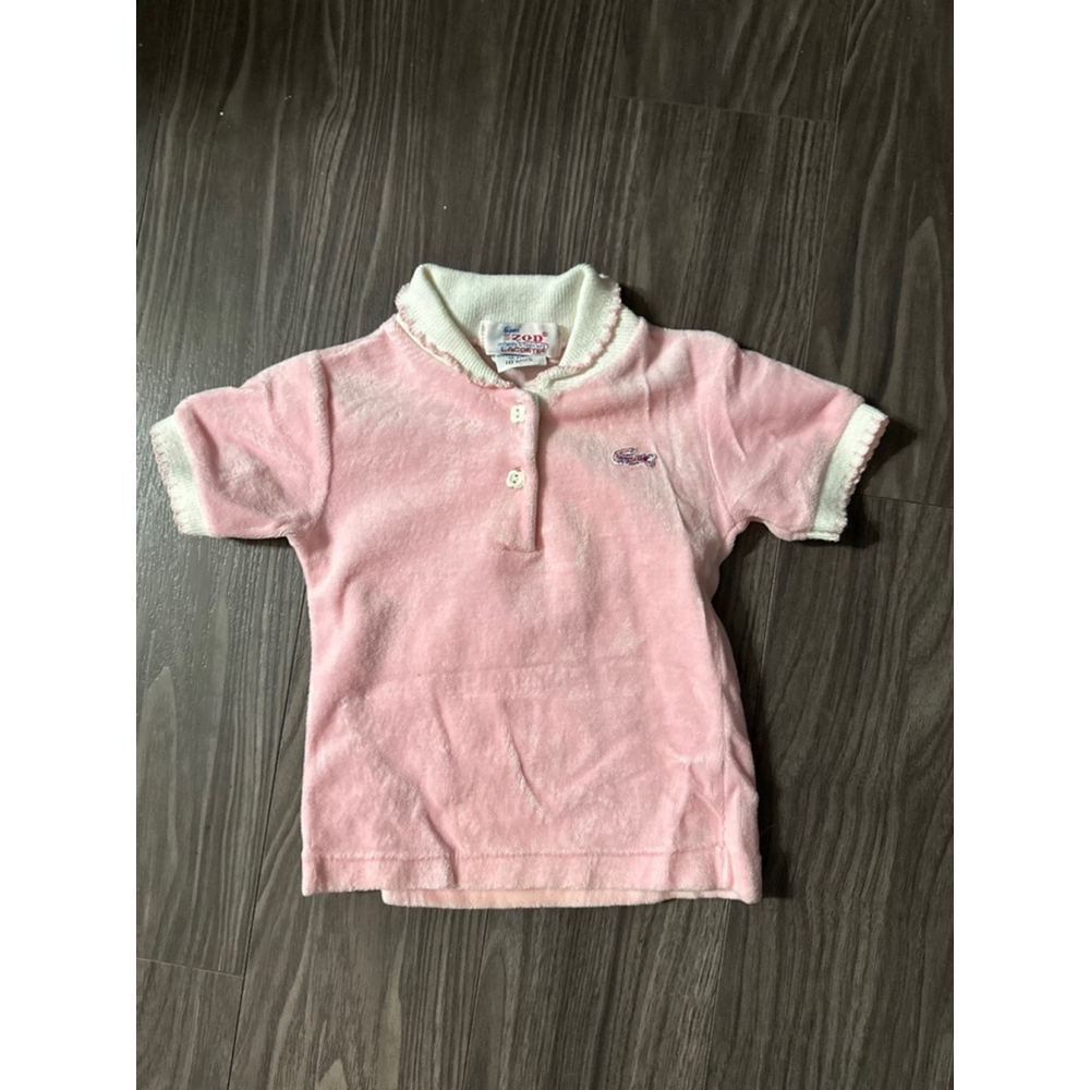 Vintage Baby Girls IZOD Polo Shirt 18M Pink Short Sleeve